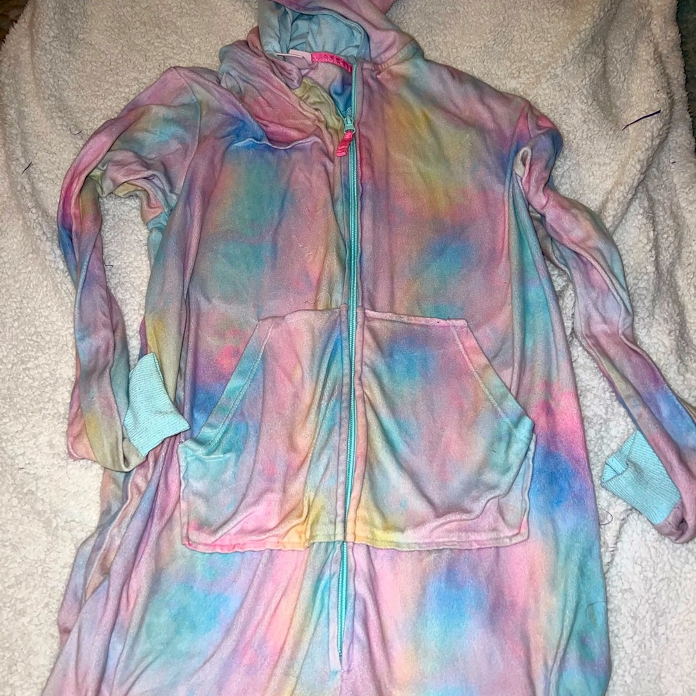 Long sleeve tie dye onesie girls xl